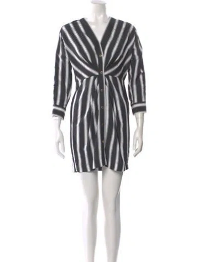 Pre-owned Sandro Striped Mini Dress In Black
