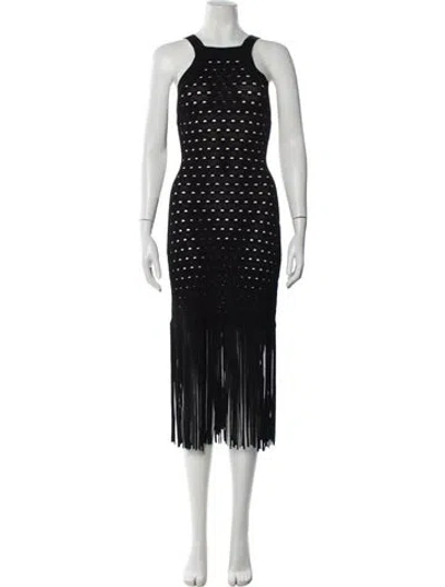 Pre-owned Sandro Striped Mini Dress In Black