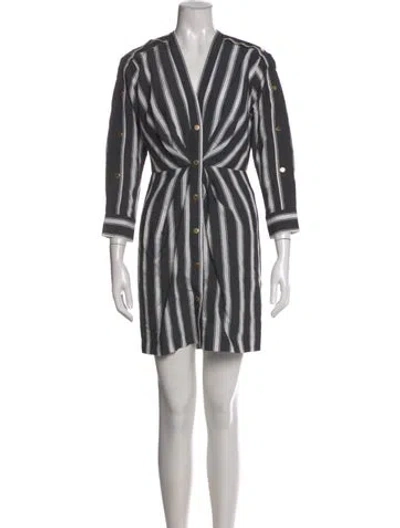Pre-owned Sandro Striped Mini Dress In Black