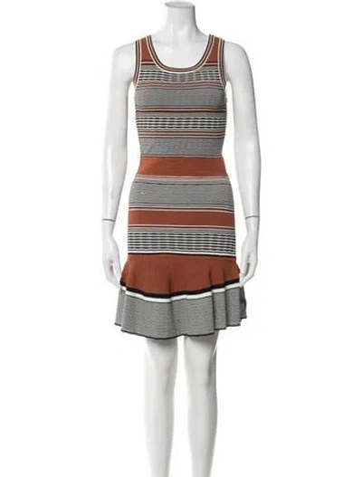 Pre-owned Sandro Striped Mini Dress In Black