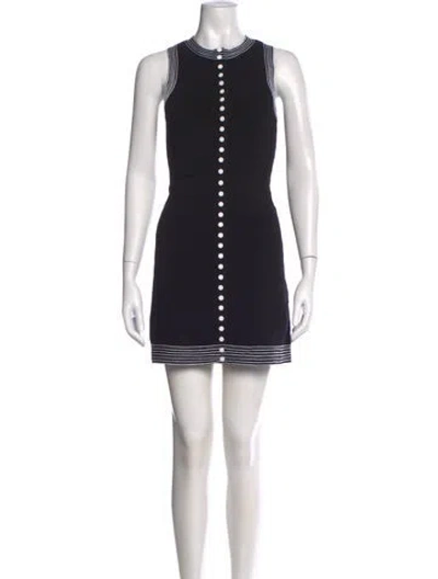 Pre-owned Sandro Striped Mini Dress In Black