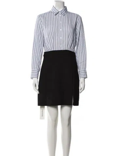 Pre-owned Sandro Striped Mini Dress In Black