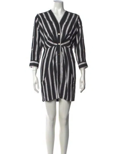 Pre-owned Sandro Striped Mini Dress In Black