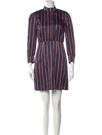 Pre-owned Sandro Striped Mini Dress In Blue