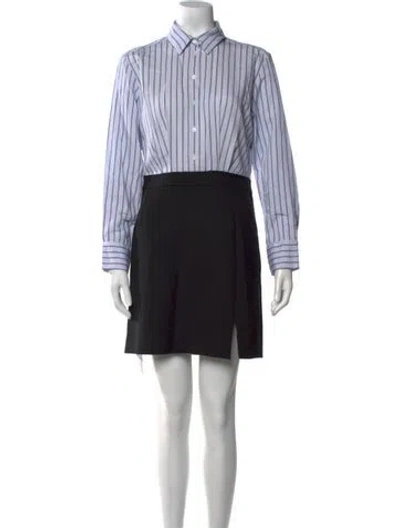 Pre-owned Sandro Striped Mini Dress In Blue