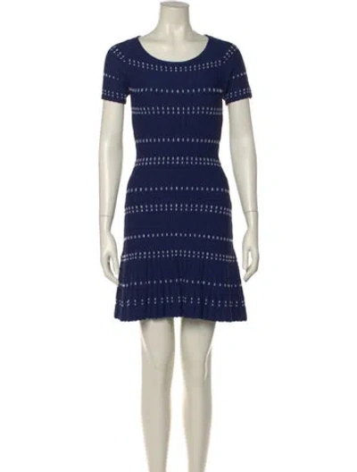 Pre-owned Sandro Striped Mini Dress In Blue