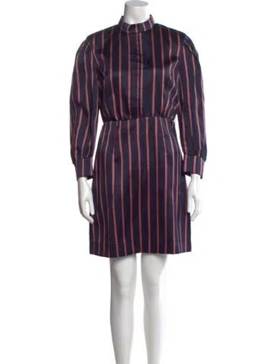 Pre-owned Sandro Striped Mini Dress In Blue