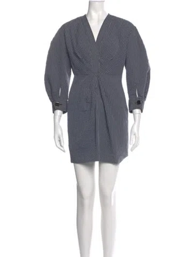 Pre-owned Sandro Striped Mini Dress In Blue