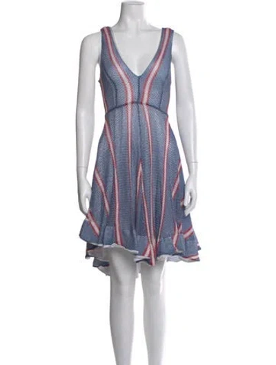 Pre-owned Sandro Striped Mini Dress In Blue