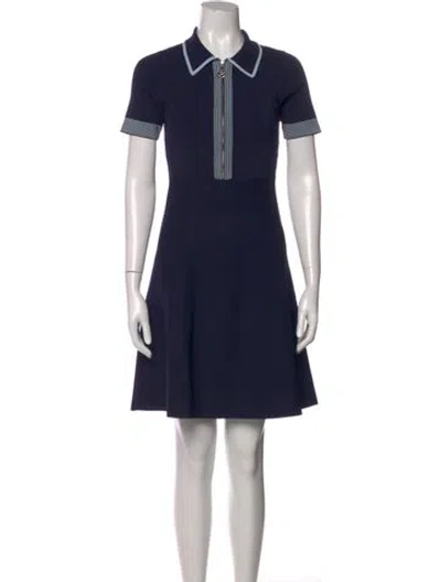 Pre-owned Sandro Striped Mini Dress In Blue