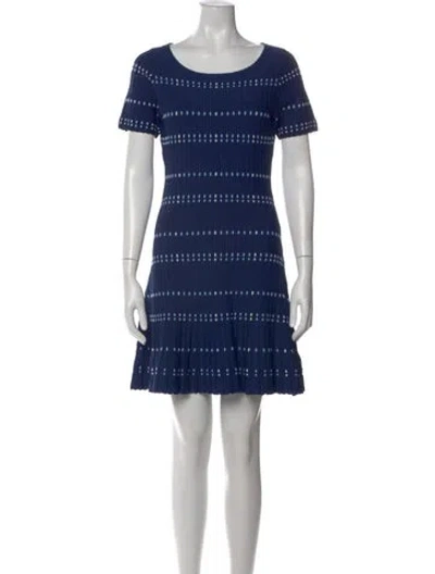 Pre-owned Sandro Striped Mini Dress In Blue