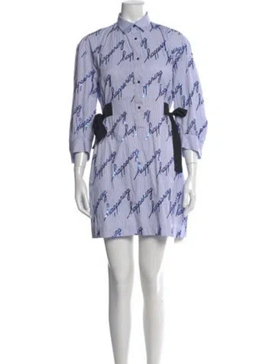 Pre-owned Sandro Striped Mini Dress In Blue