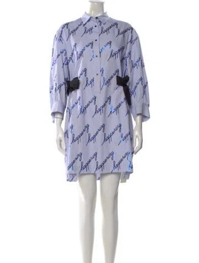 Pre-owned Sandro Striped Mini Dress In Blue
