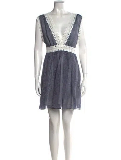 Pre-owned Sandro Striped Mini Dress In Blue