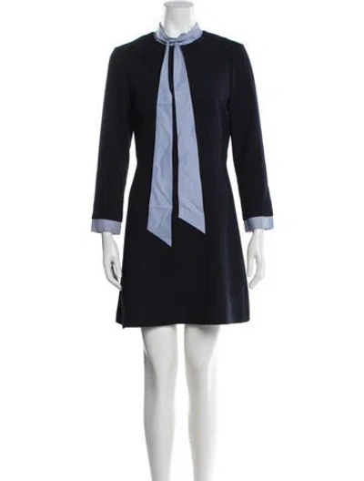 Pre-owned Sandro Striped Mini Dress In Blue