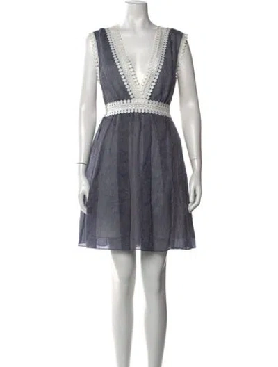 Pre-owned Sandro Striped Mini Dress In Blue