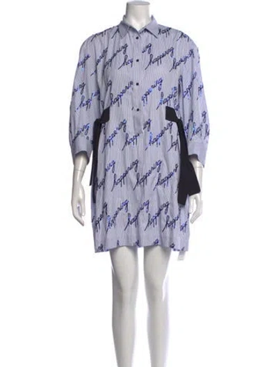Pre-owned Sandro Striped Mini Dress In Blue