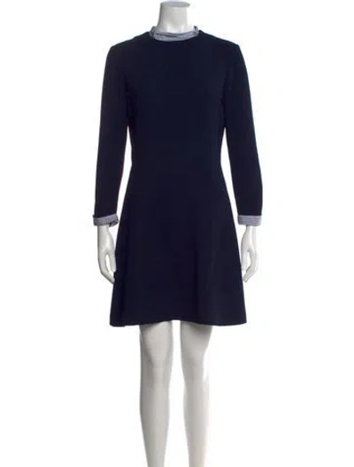 Pre-owned Sandro Striped Mini Dress In Blue