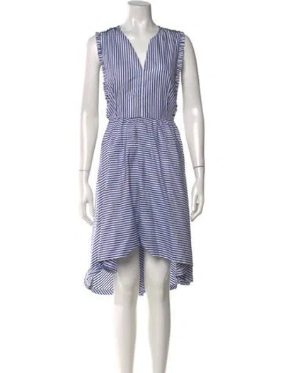 Pre-owned Sandro Striped Mini Dress In Blue