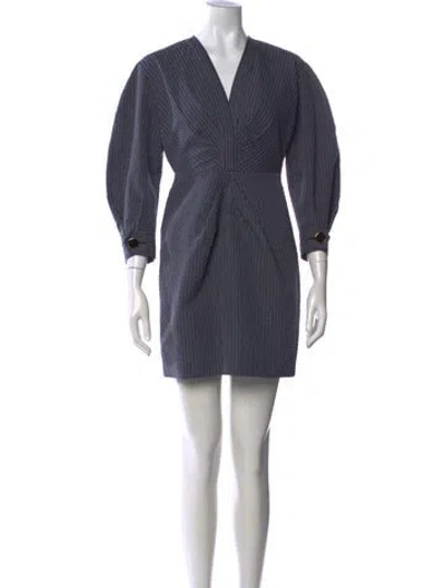 Pre-owned Sandro Striped Mini Dress In Blue