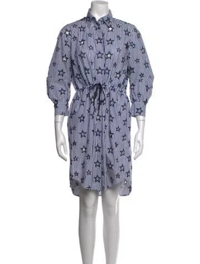 Pre-owned Sandro Striped Mini Dress In Blue