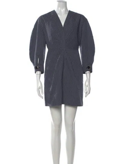 Pre-owned Sandro Striped Mini Dress In Blue