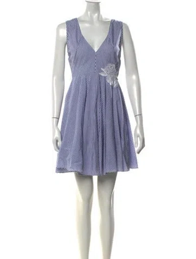 Pre-owned Sandro Striped Mini Dress In Blue
