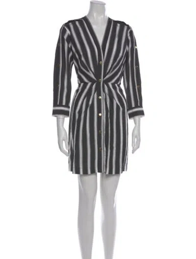 Pre-owned Sandro Striped Mini Dress In Gray