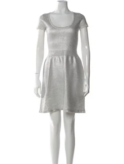 Pre-owned Sandro Striped Mini Dress In Gray