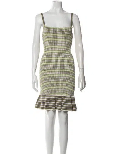 Pre-owned Sandro Striped Mini Dress In Green/purple