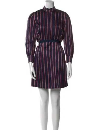Pre-owned Sandro Striped Mini Dress In Multi