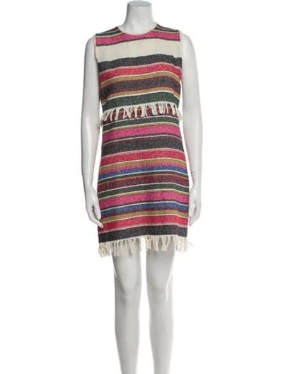 Pre-owned Sandro Striped Mini Dress In Multi