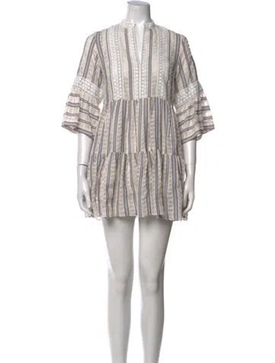Pre-owned Sandro Striped Mini Dress In Neutral