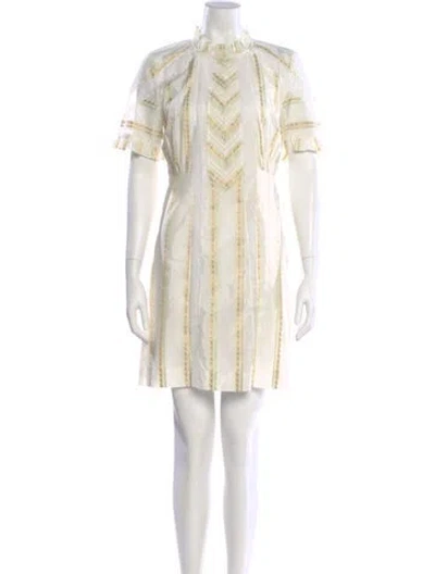 Pre-owned Sandro Striped Mini Dress In Neutral