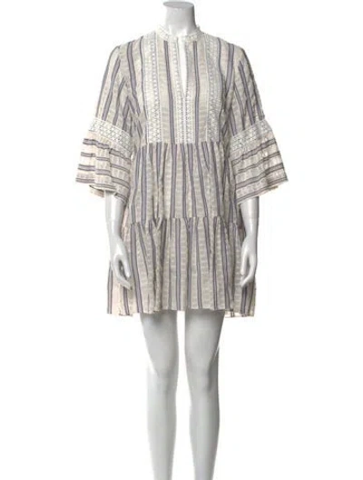 Pre-owned Sandro Striped Mini Dress In Neutral