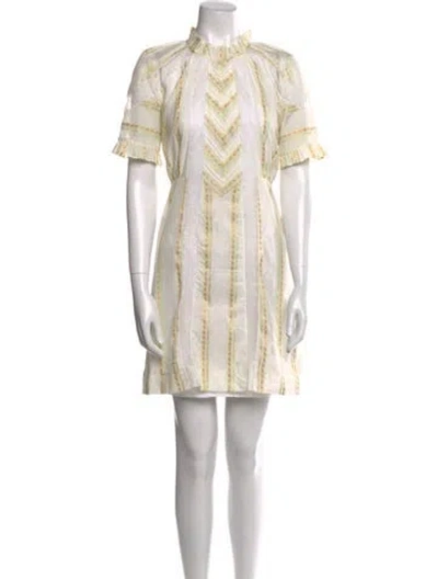 Pre-owned Sandro Striped Mini Dress In Neutral