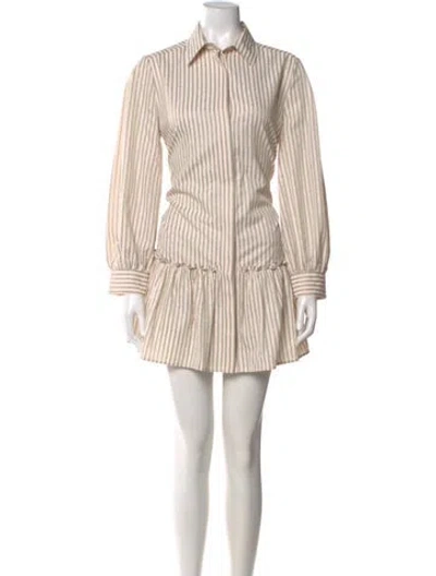 Pre-owned Sandro Striped Mini Dress In Neutral