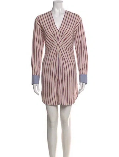Pre-owned Sandro Striped Mini Dress In Neutral