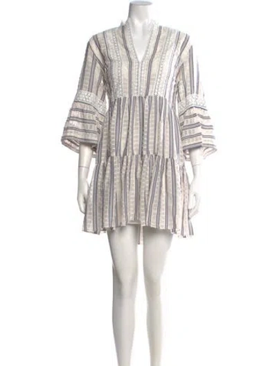Pre-owned Sandro Striped Mini Dress In Neutral