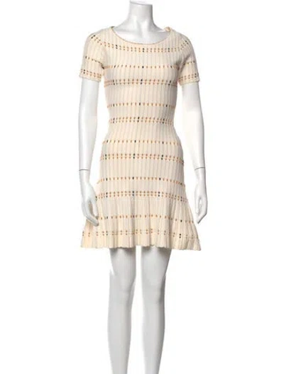 Pre-owned Sandro Striped Mini Dress In Neutrals