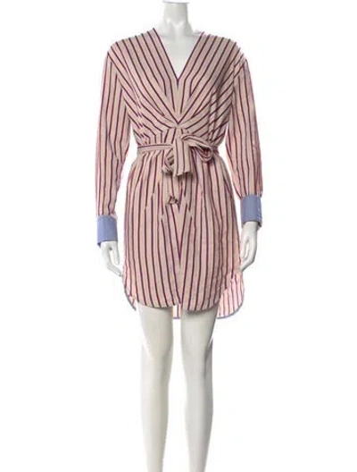 Pre-owned Sandro Striped Mini Dress In Neutrals