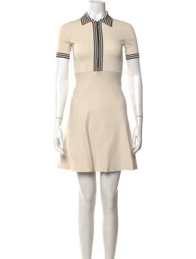 Pre-owned Sandro Striped Mini Dress In Neutrals