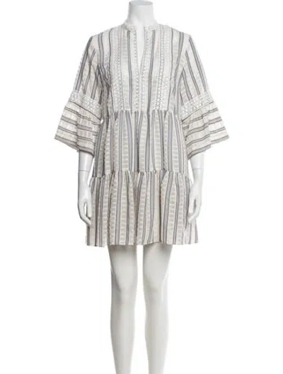 Pre-owned Sandro Striped Mini Dress In Neutrals