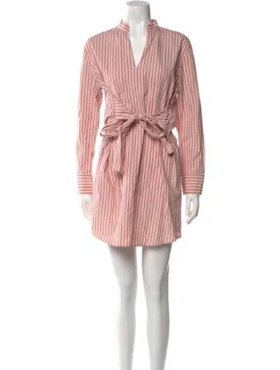 Pre-owned Sandro Striped Mini Dress In Pink