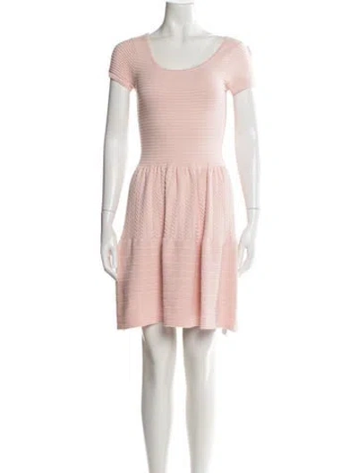Pre-owned Sandro Striped Mini Dress In Pink