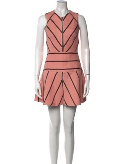Pre-owned Sandro Striped Mini Dress In Pink