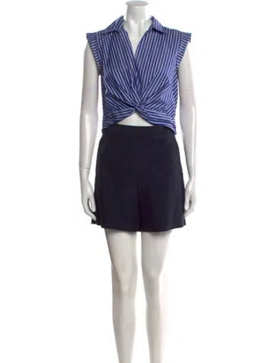 Pre-owned Sandro Striped Mini Dress W/ Tags In Black