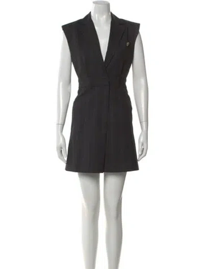 Pre-owned Sandro Striped Mini Dress W/ Tags In Black