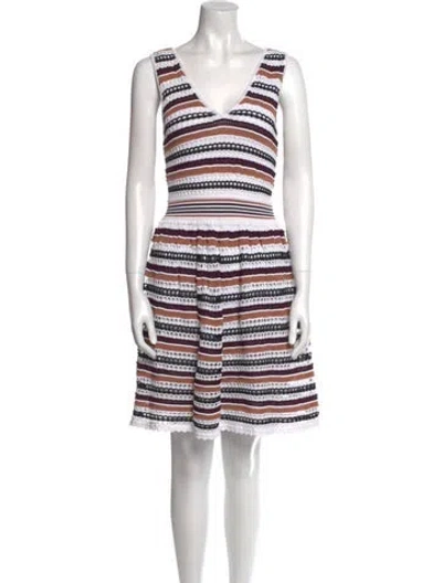 Pre-owned Sandro Striped Mini Dress W/ Tags In White