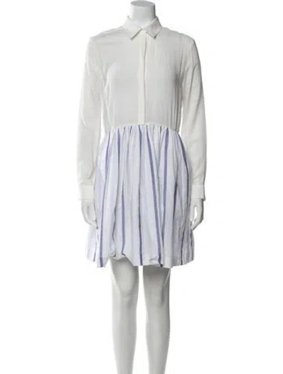 Pre-owned Sandro Striped Mini Dress In White